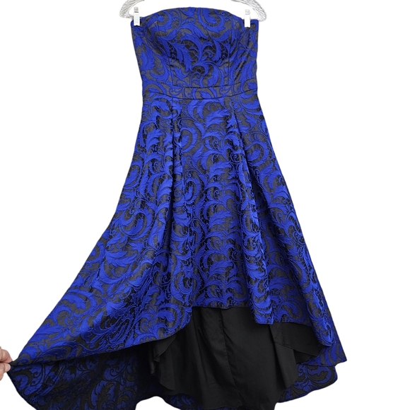 JS Collections Royal blue /Black Strapless High-low Party Dress Ballgown - Picture 8 of 17